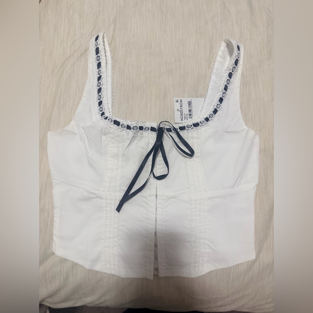 BRAND NEW : Blu Pepper Corset Tank with Black Bow Accent - Picture 7 of 8